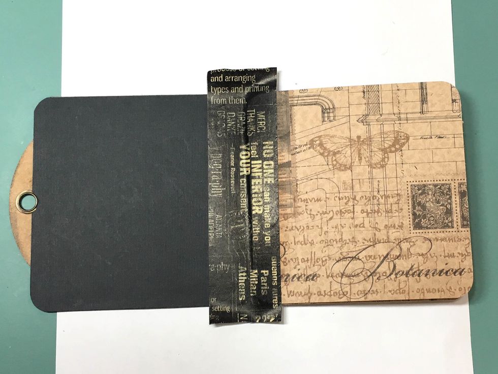 Place washi tape where the two pieces meet and burnish. Be sure to keep the two pieces tightly butted against each other when applying the washi tape.