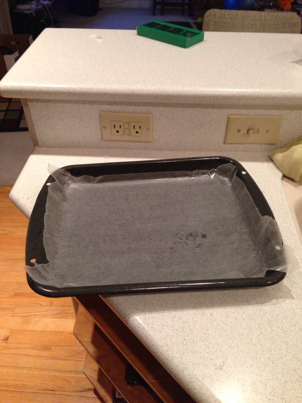 Place wax paper on the baking tray