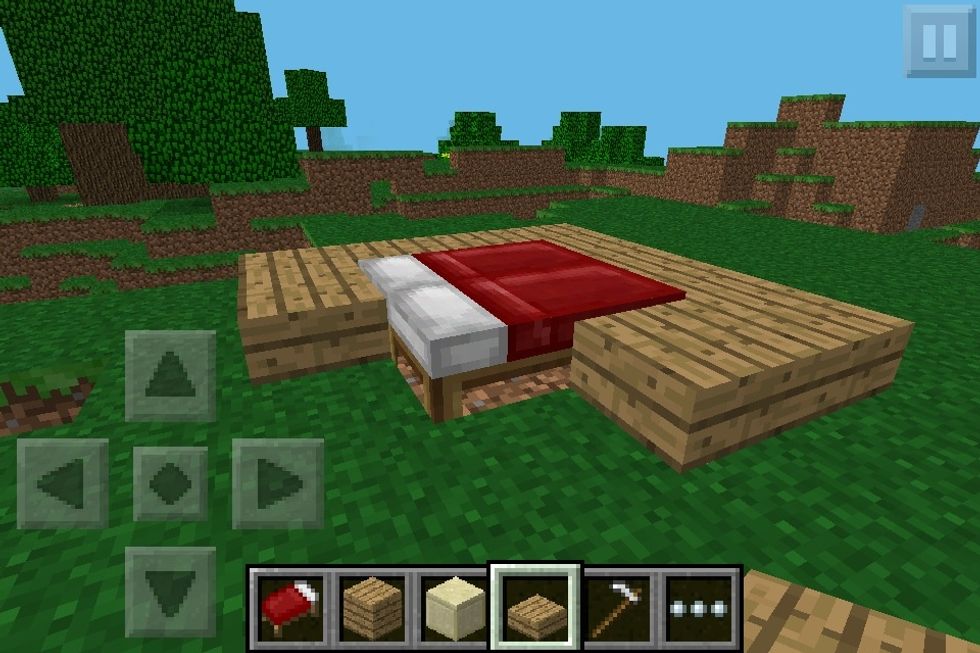 Place wood slabs around it like this