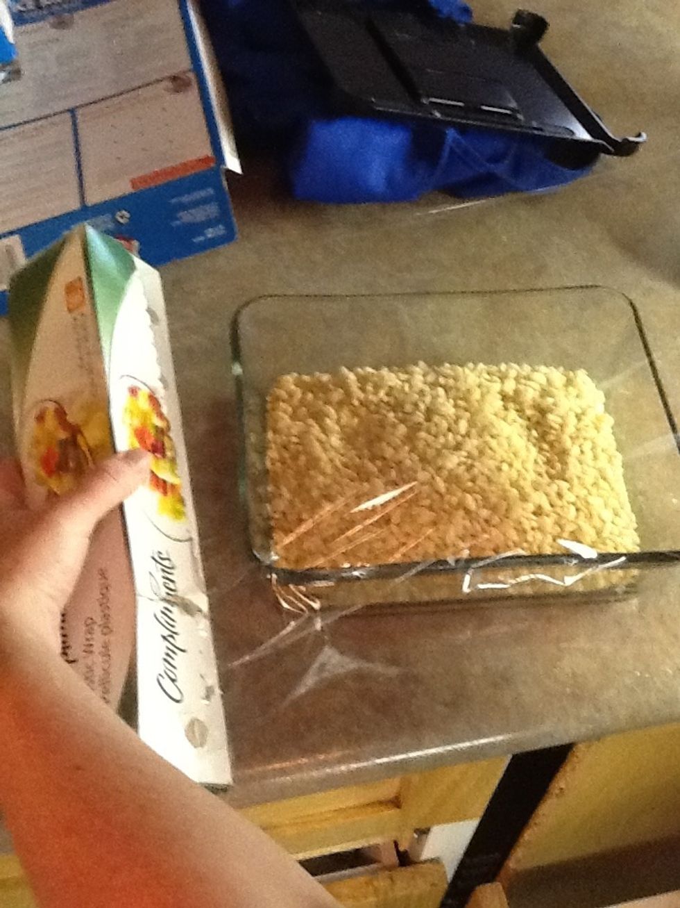 Place wrap over glass bowl