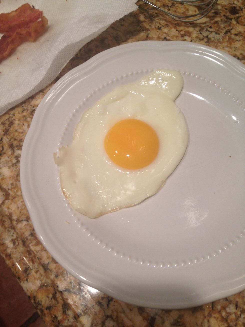 Place your egg on a plate after cooking