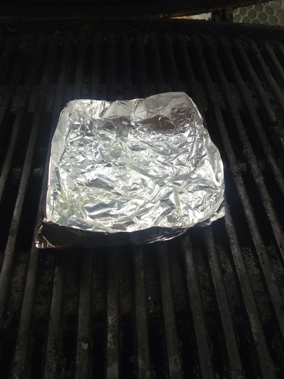 Place your foil box on the BBQ