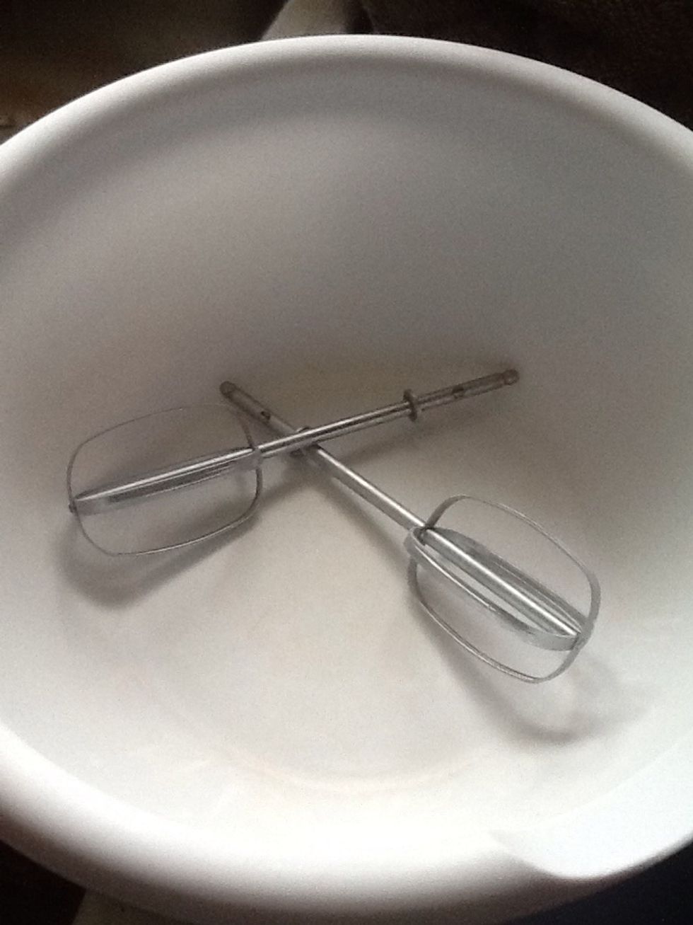 Place your mixers and bowl in the freezer for awhile to get them really cold.