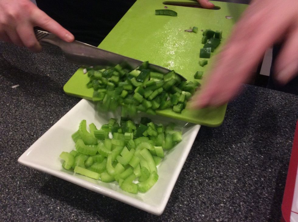 Place your pieces of capsicum in a bowl.