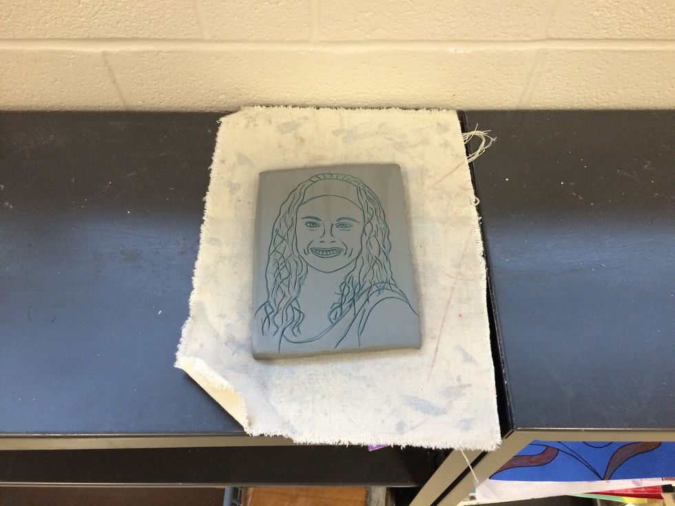 Place your portrait on the shelf to dry.