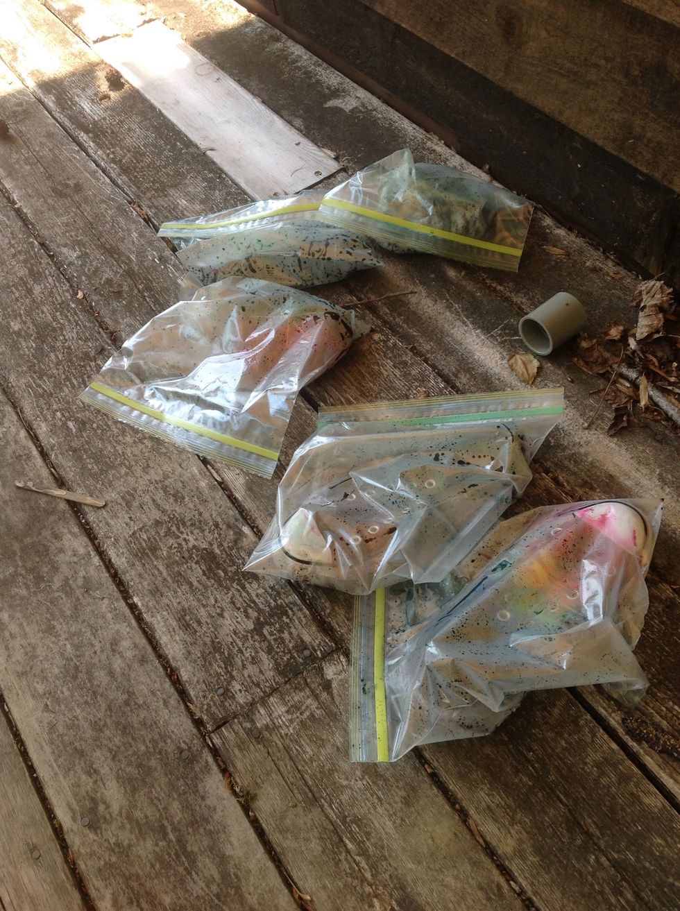 Place your shirts into plastic bags and let sit for 12-24 hours.