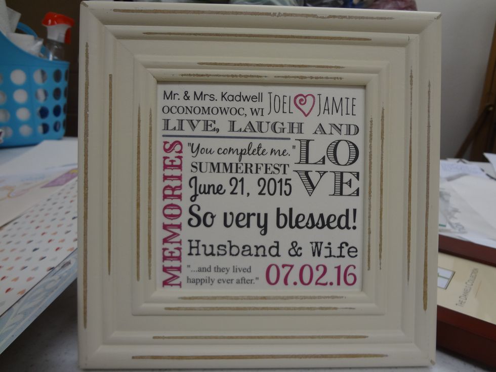 Place your Subway art-ified mat back into the frame...with or without the glass...replace the backing and step back to say "Ta-da! I rocked this!"