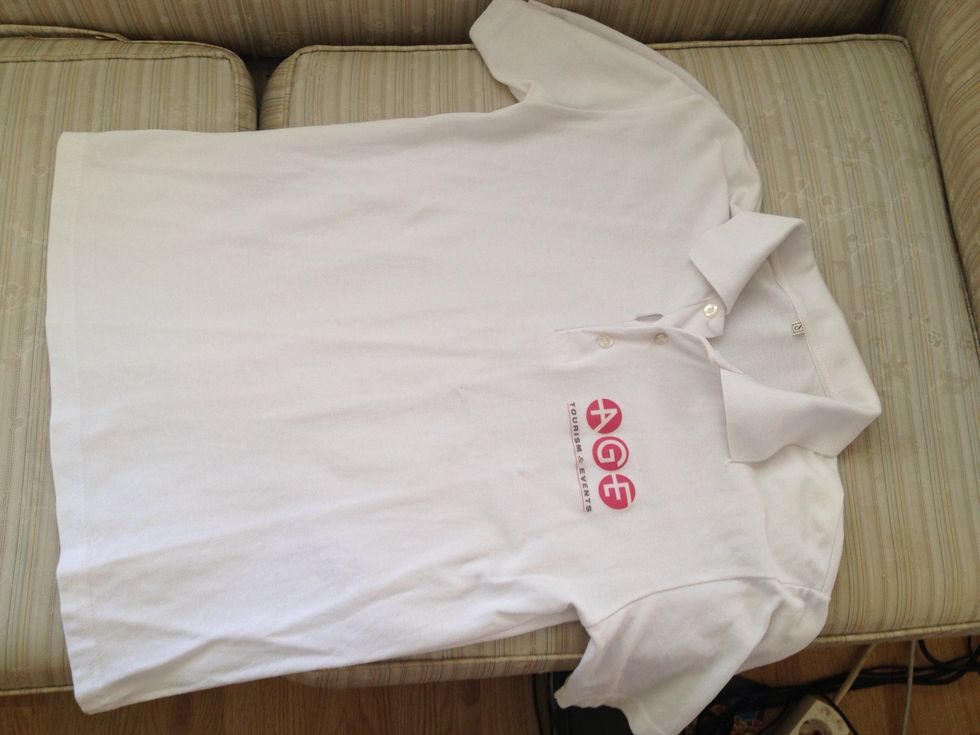 Place your t-shirt on a flat surface