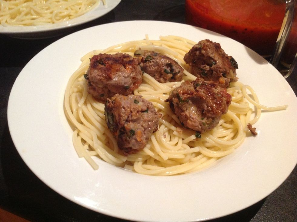 Place your yummy meatballs ontop
