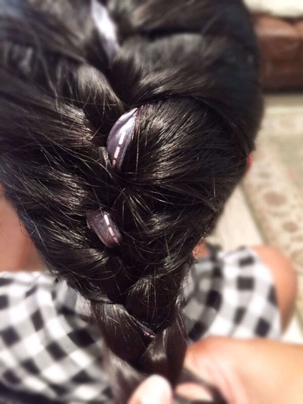 Plait the rest of your hair, until it runs out