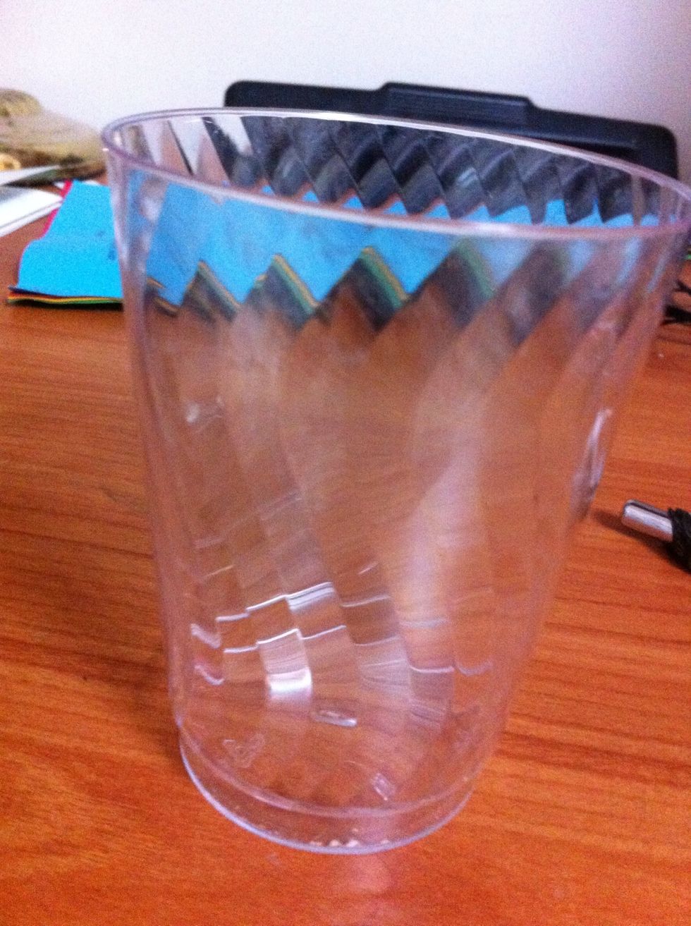 Plastic/paper disposable plates, cups, and silverware. You really don't want to be eating off the dirty, dusty ground. (I was too lazy to go downstairs for the plates and stuff so here's a cup.)