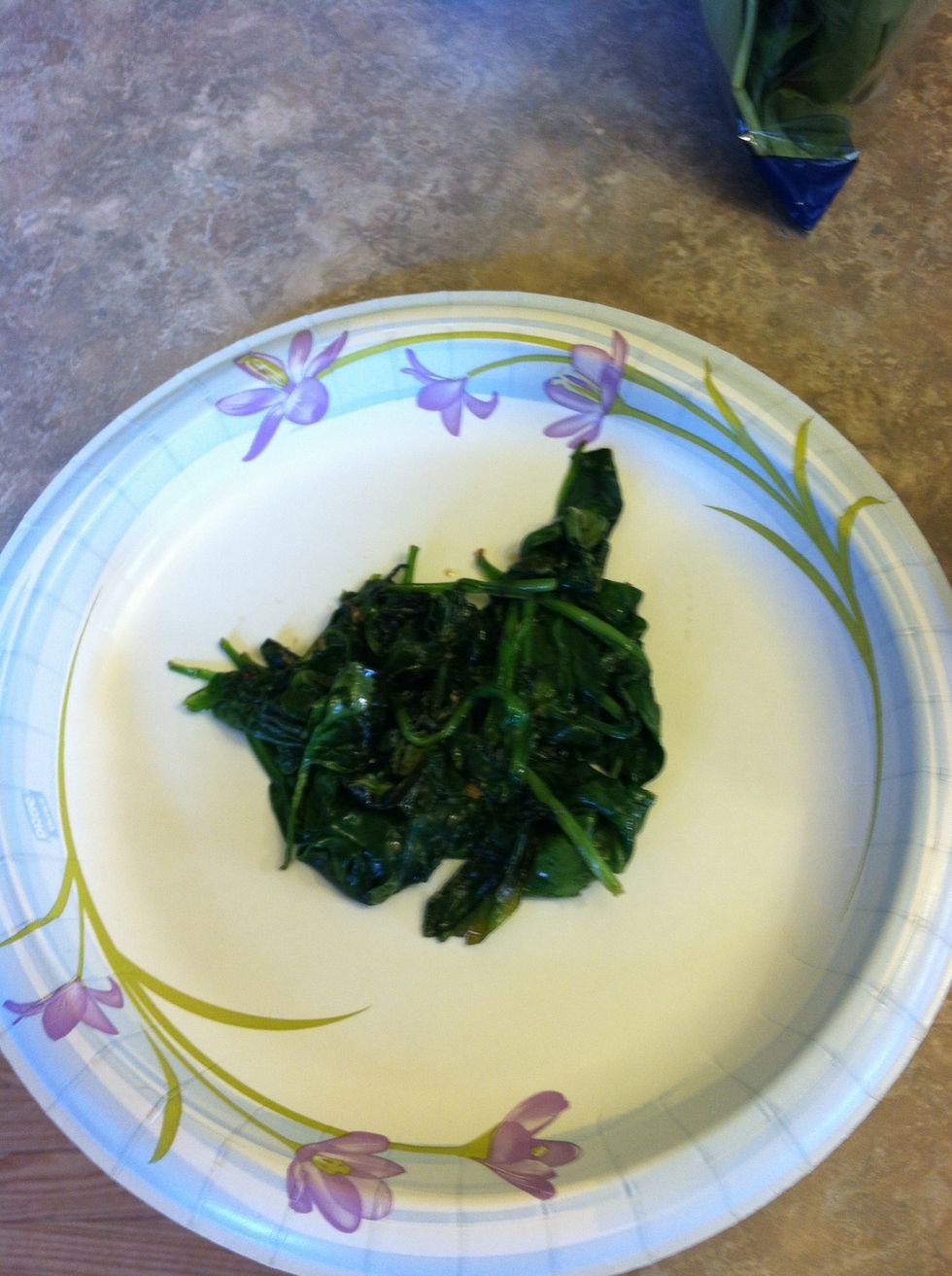 Plate the spinach and set aside.