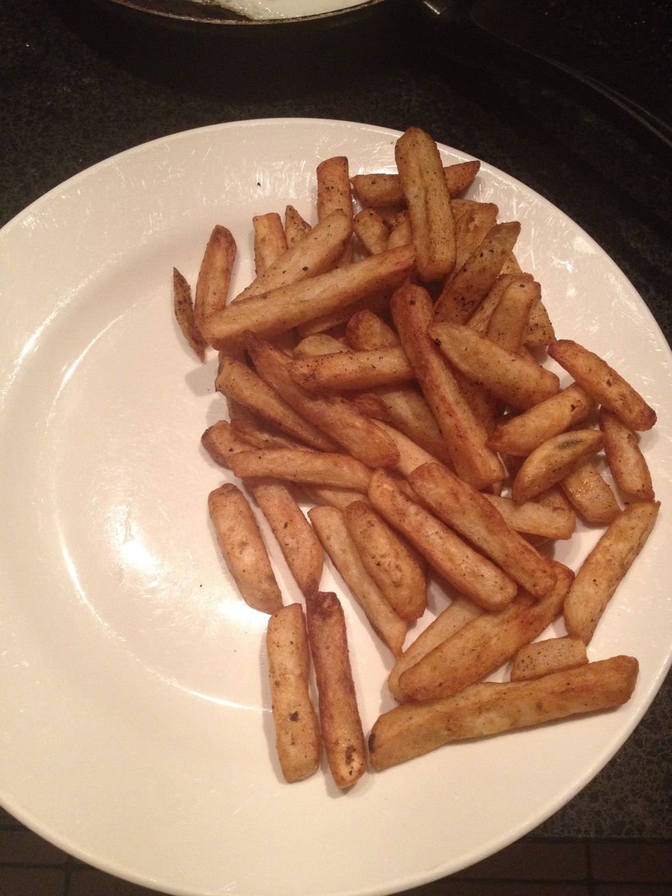 Plate up on to a hot plate