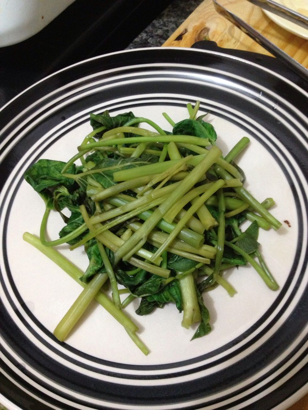 Plate your steamed KangKong (read next slide for more info)
