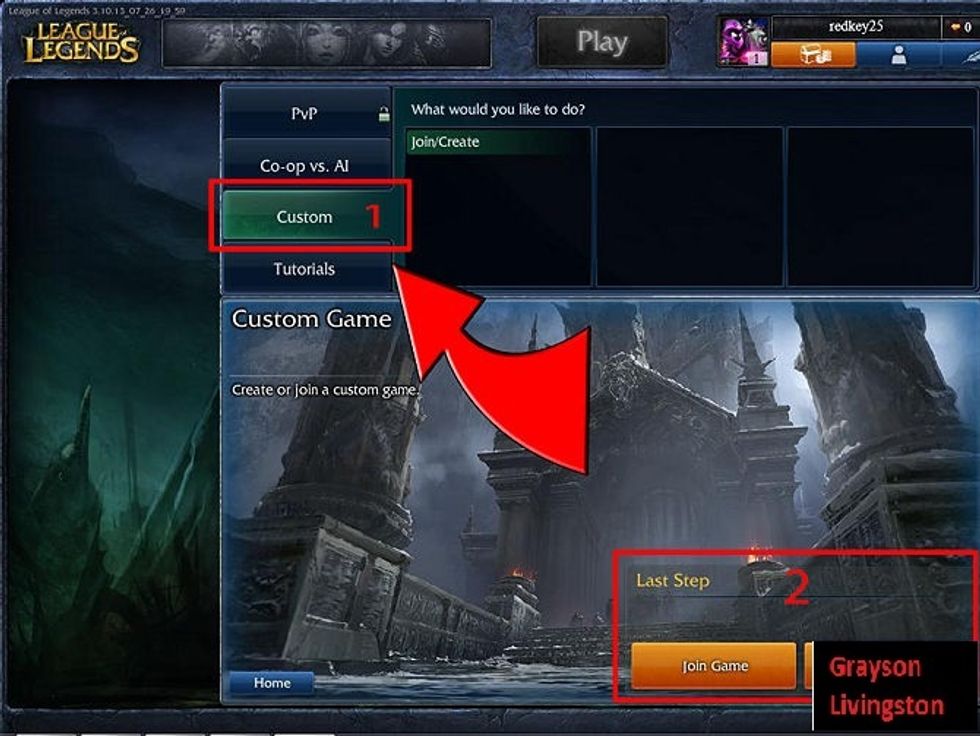 Play a custom game. In a custom game, you can choose the number of players, as well as set a password to ensure your friends can join. The opposing team can either be other players or bots.