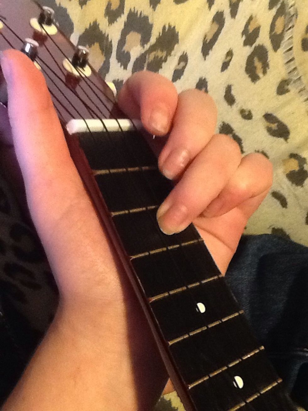 Play G three times (E string, third fret)