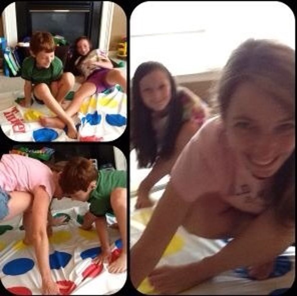 Play games with your children. Especially twister. Nothing like giggling and twisting in knots to lift your spirits. If you don't have any children, go borrow some from your neighbors!