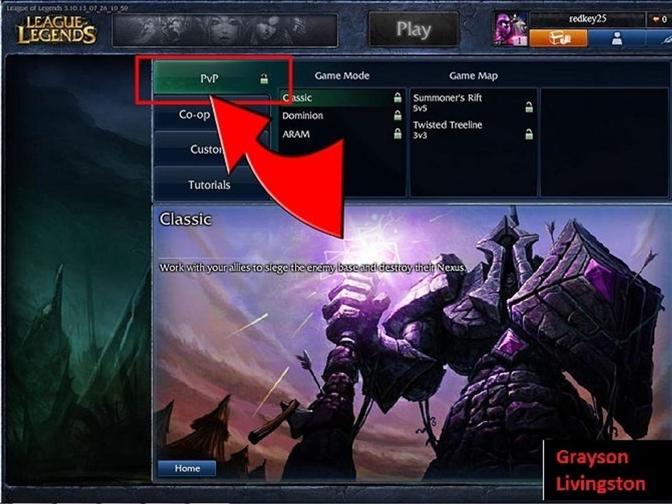 Play PvP(Player vs. Player. In this type of game, all champions (or controlled characters) are played by actual players, rather than the game\u2019s AI.