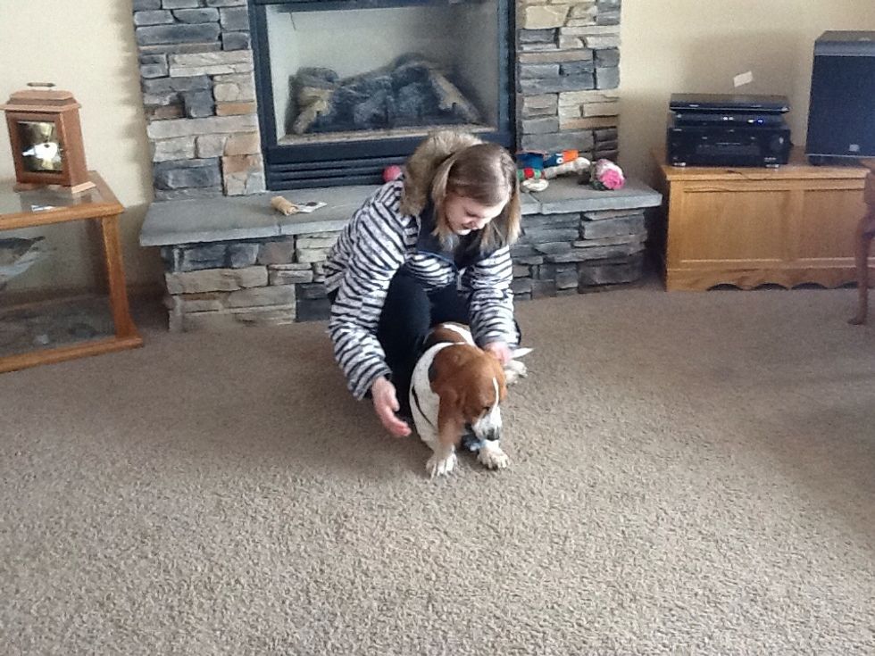 Playing one of my dogs favorite toys:)