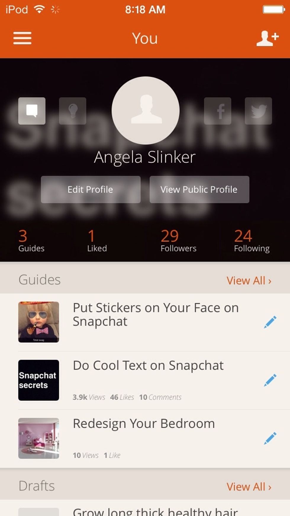 Please check out my other guides about snapchat! Please follow me on Instagram please! @angelala_slinky