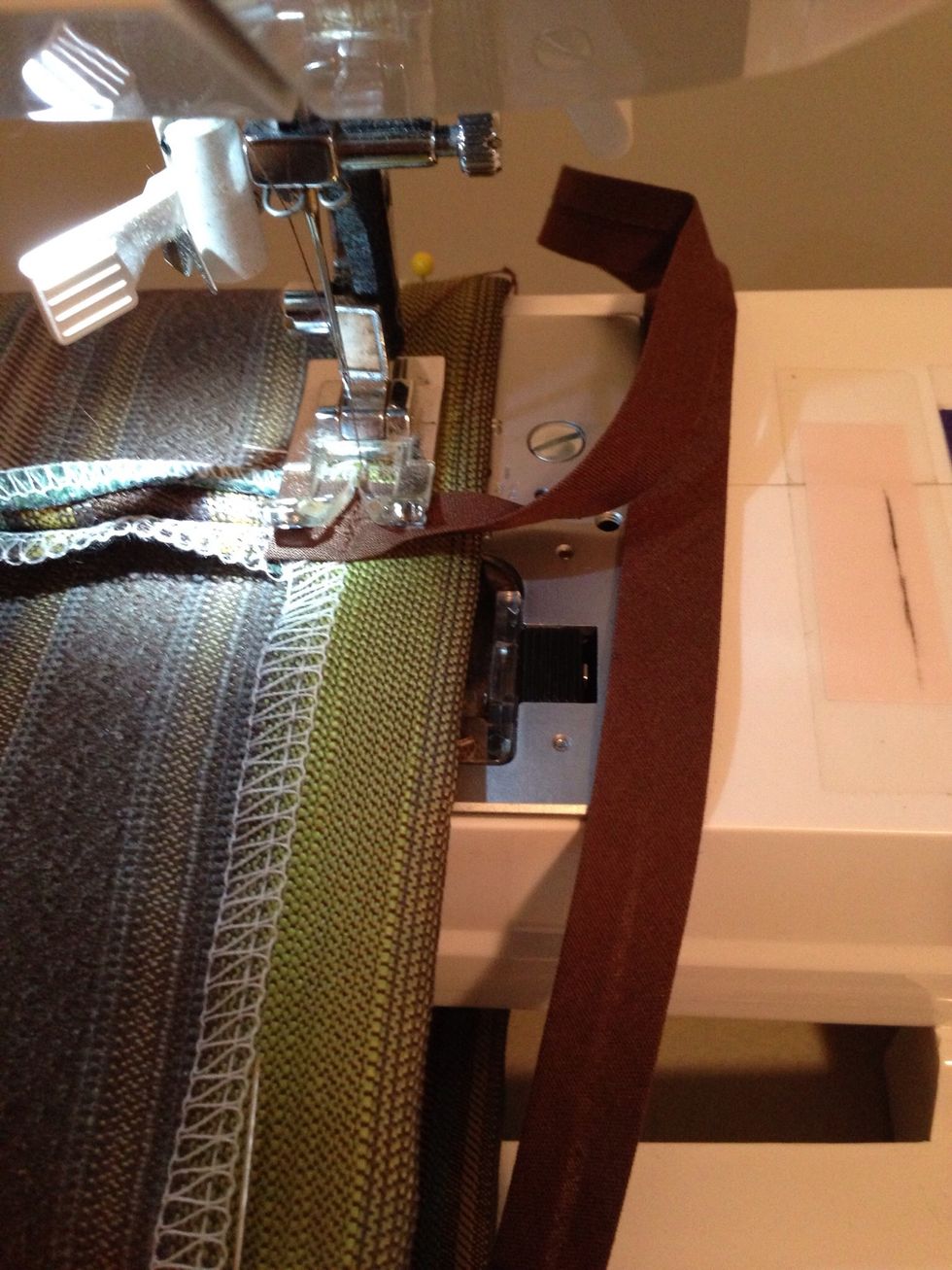 Please see the next picture for end result before sewing. Make sure you don't sew tube closed.