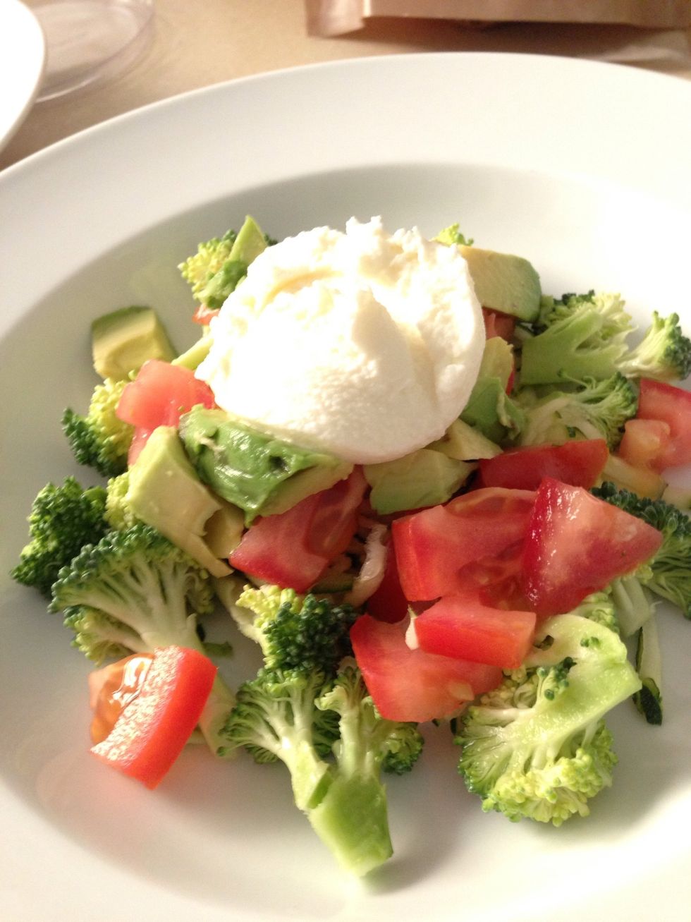 Plonk a spoonful of ricotta cheese on top...
