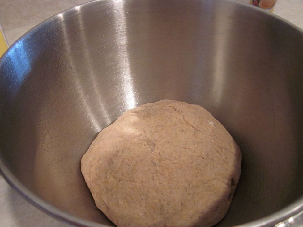 Plop that dough in there, give it a light spray on top with the cooking spray