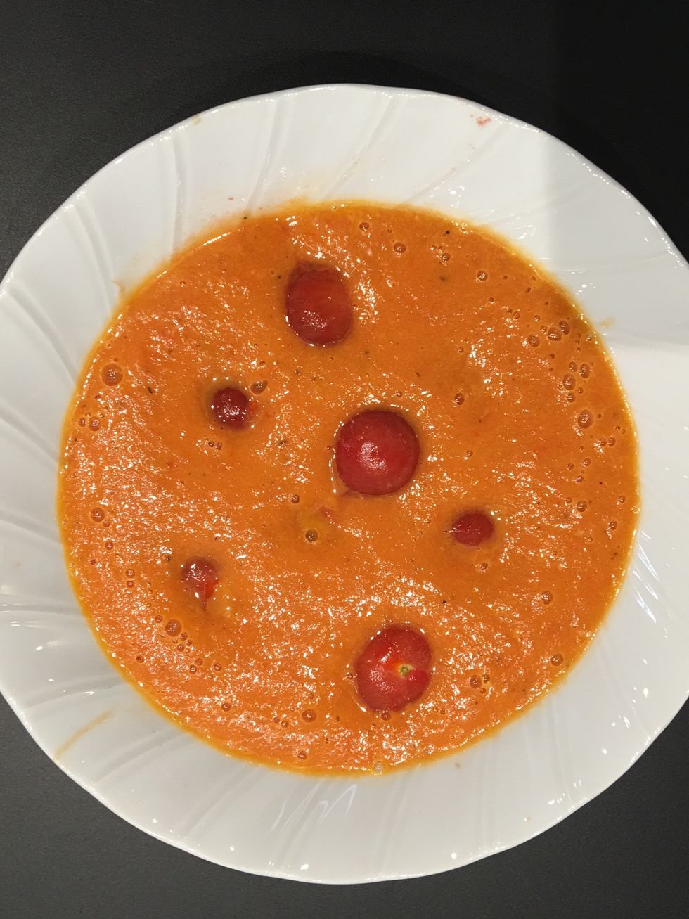 Pls do not serve in a small base soup dish because the cherry tomatoes will sink