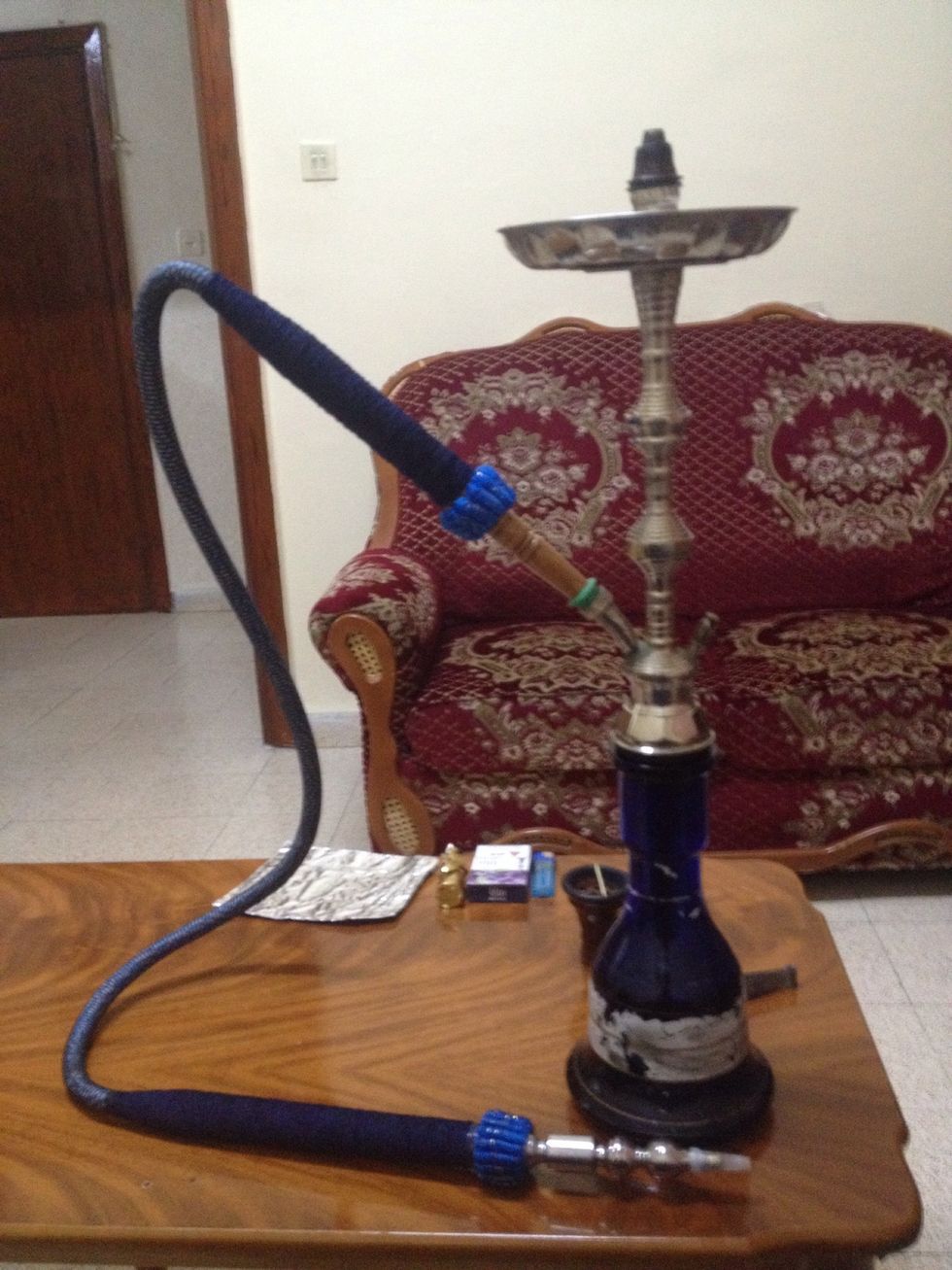 Plug-in the hose and tray