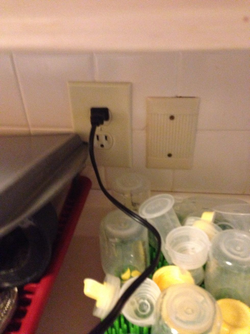 Plug in your crock pot. I'm just using a mini-sized pot because I'm only making a few cups. If you're having a party or want to make a big batch, use a full size crock pot.
