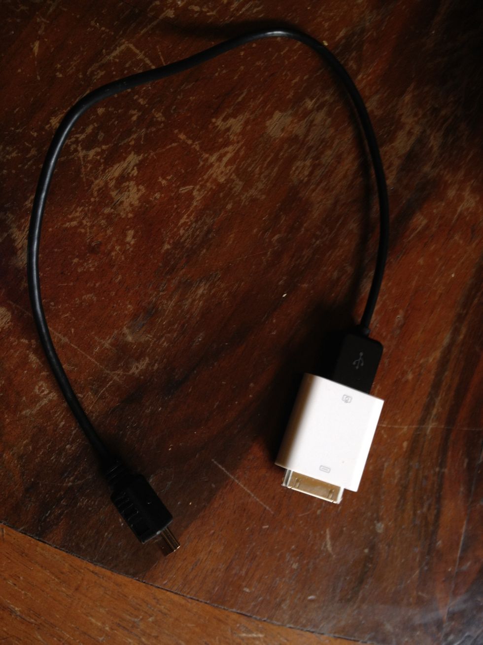 Plug the USB cable in the adapter