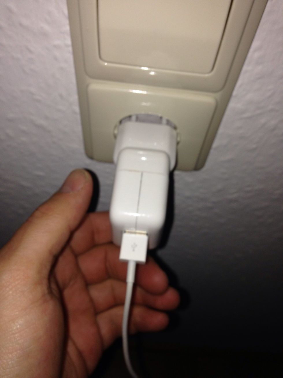 Plugin the USB charger
