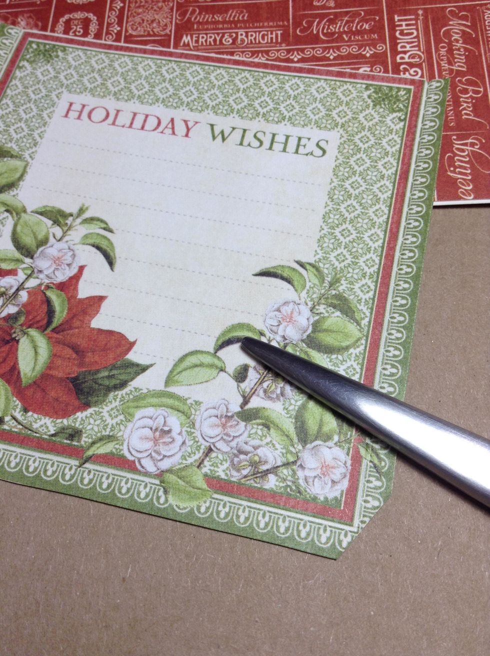 *POCKETS: Fold over the edges to the interior. I have chosen this card from 12x12 paper.