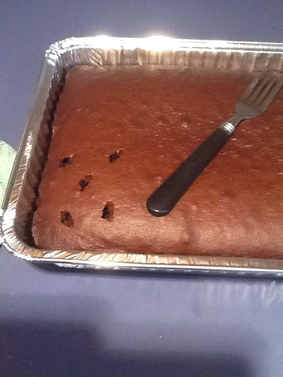 Poke holes in your cake