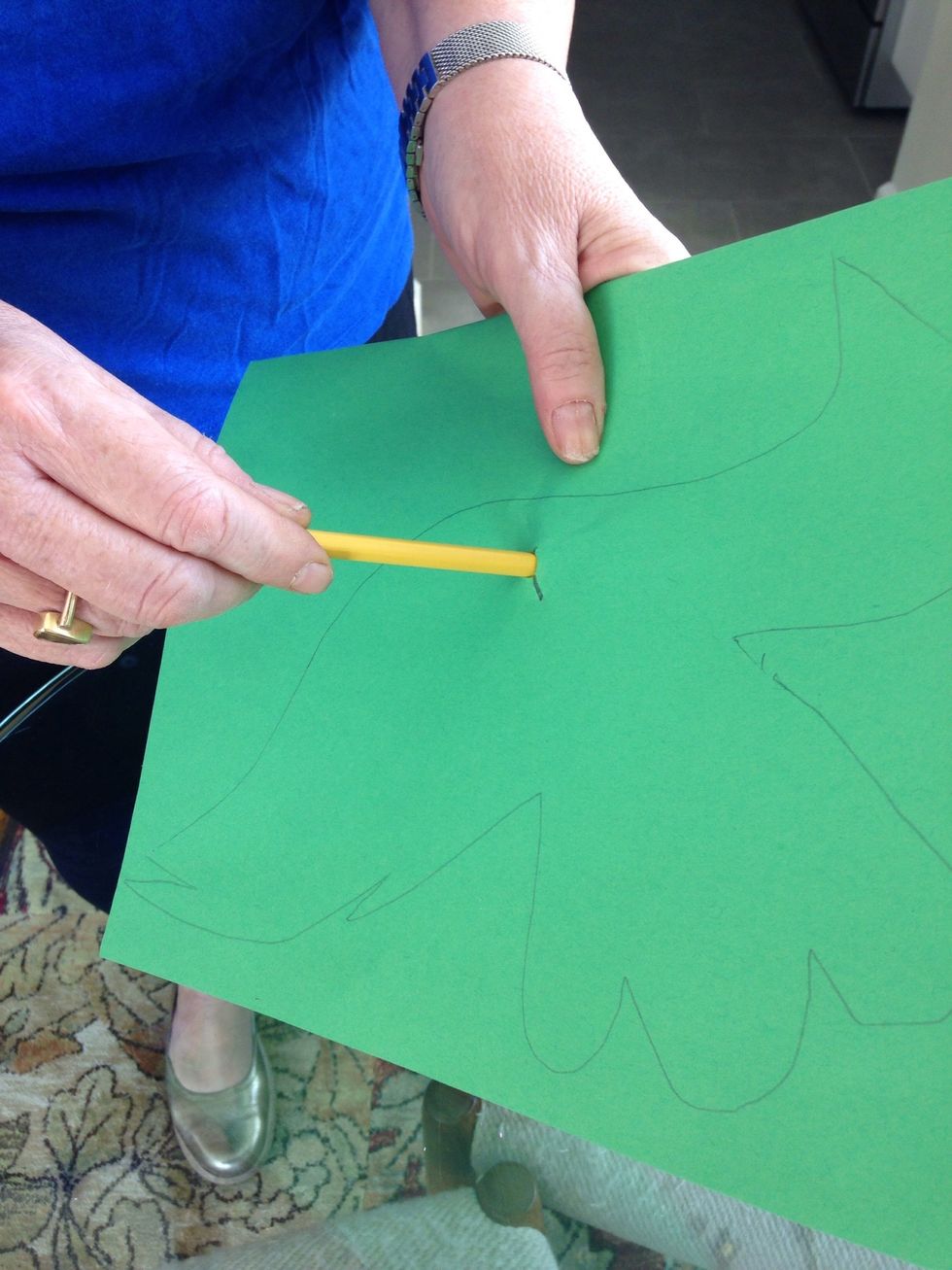 Poke through 2 layers and cut out shape from both layers.