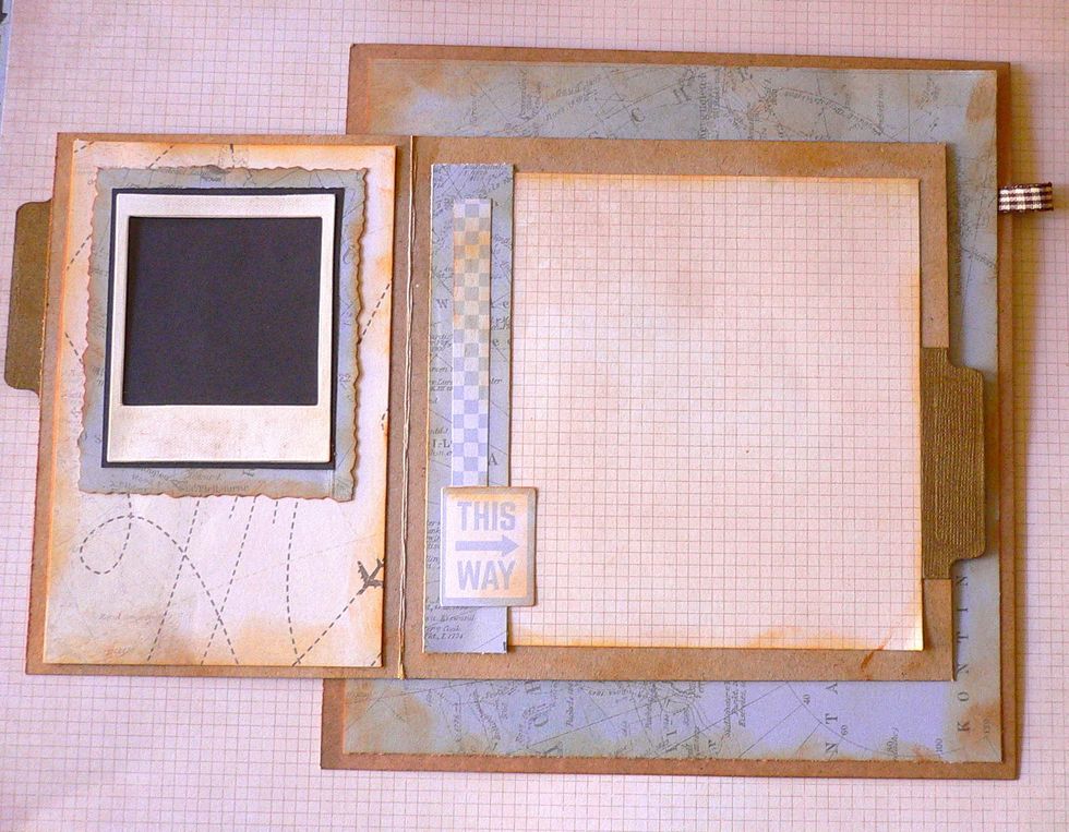 Polaroid Frames for inserting photos and decorated pages with the Kaisercraft Just Landed papers for more journalling