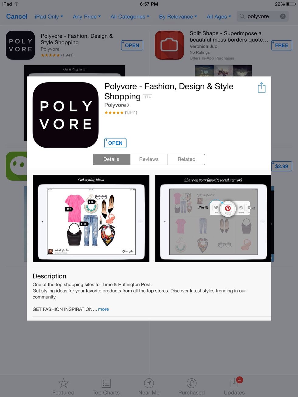 Polyvore- A app that allows you to create and view your favorite fashion