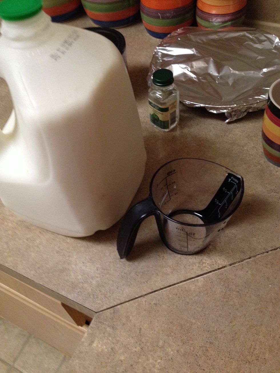 Poor 2 cups of milk into a medium sized pot.