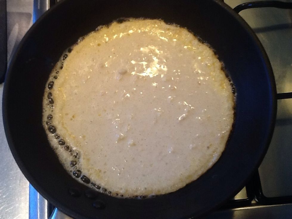 Poor into fry pan to cook