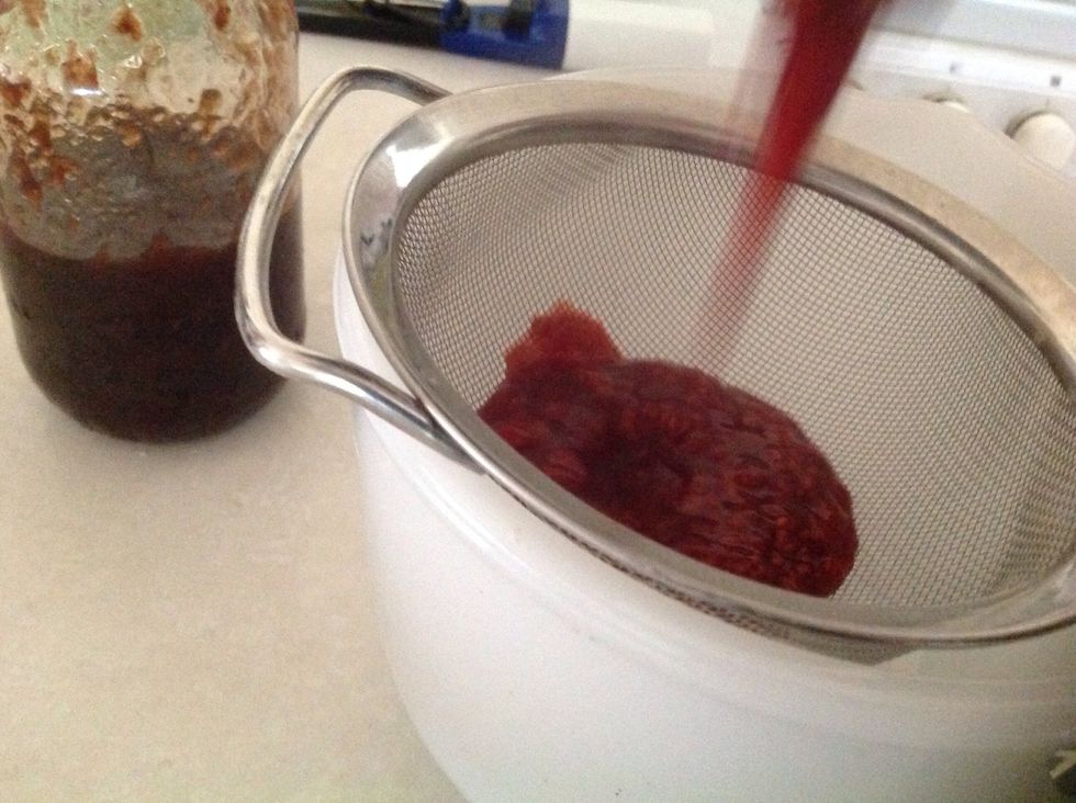 Poor into sic and squash with spoon till juice all comes out