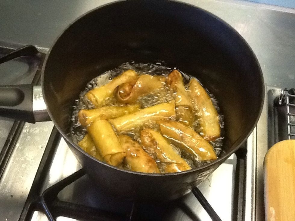 Pop it in and deep fried it until it turn brown yellow