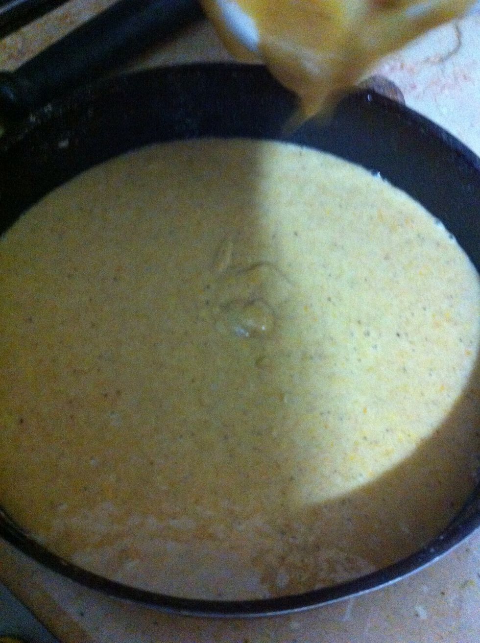 popping in the oven for 40-50 min, insert a toothpick to check if cooked. If it doesn't come out clean, bake it for 10-15 minutes more