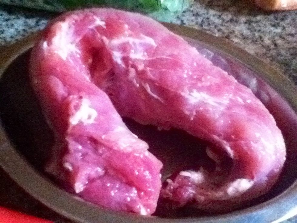 pork, choose the soft part... you can also use chicken or beef