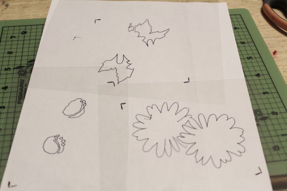 portions of designs, traced on Stencil Film...