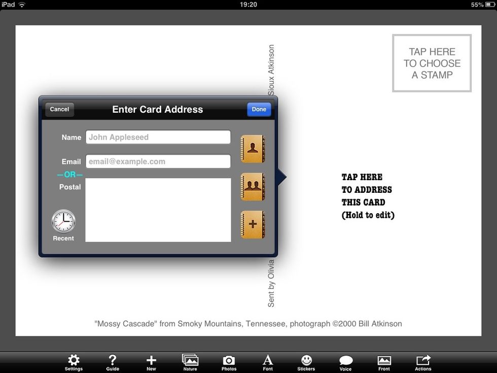 Posar l'adre\u00e7a d'un familiar, amic, conegut...