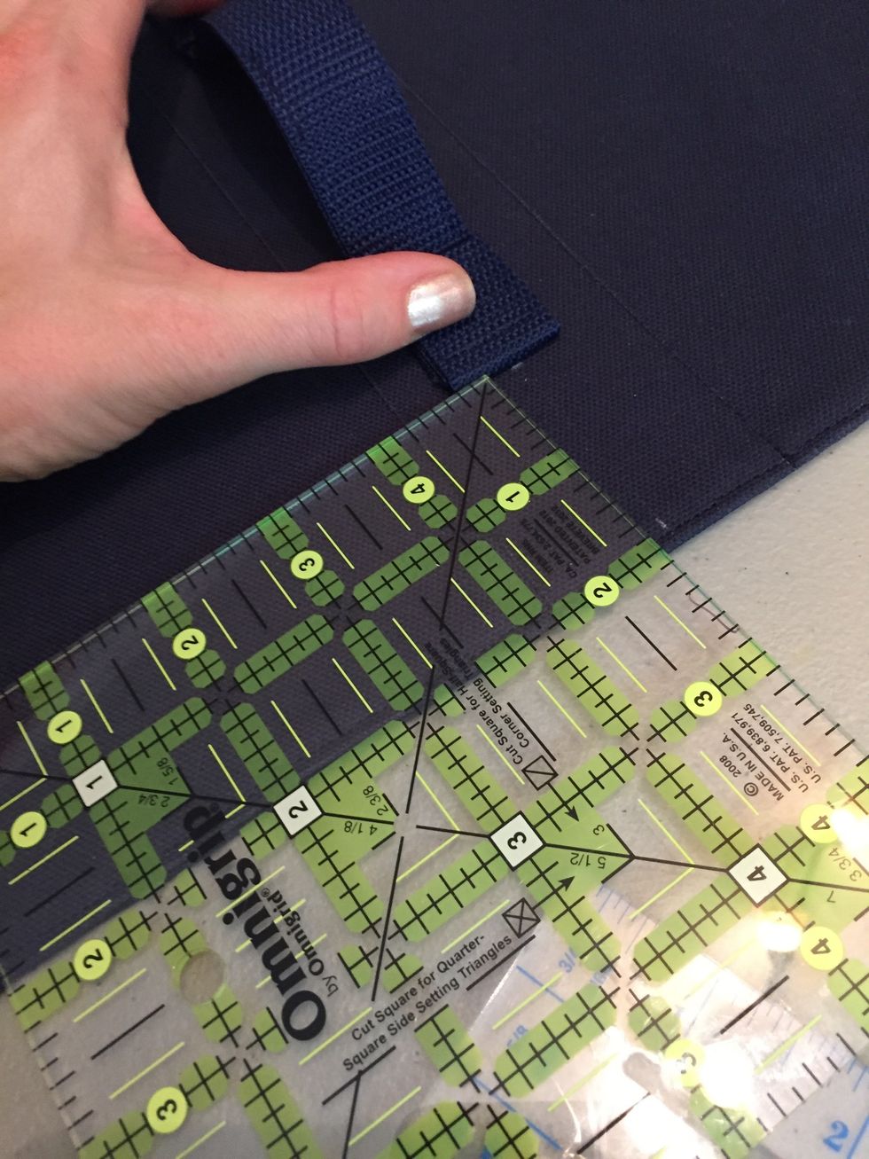 Position the handle along center line 2" from edge.