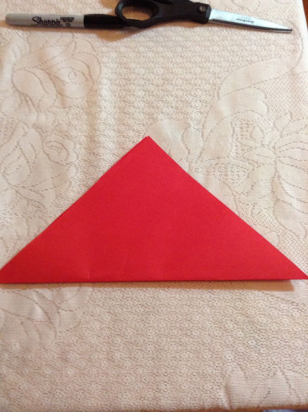 Position the triangle with the long side at the bottom.