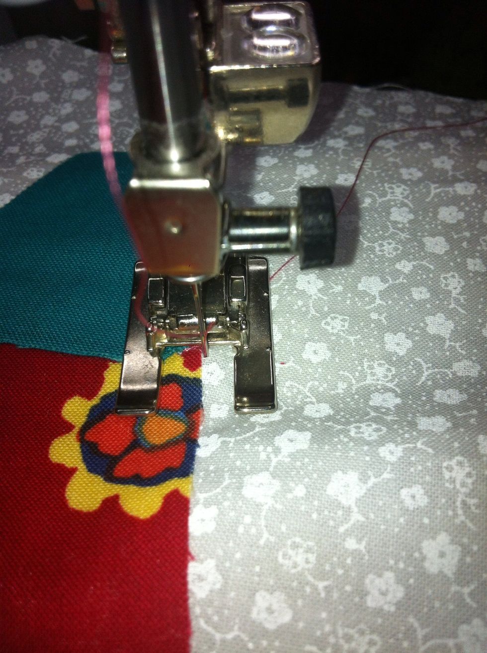 Position your block so the swing of the needle goes from outside the appliqu\u00e9...