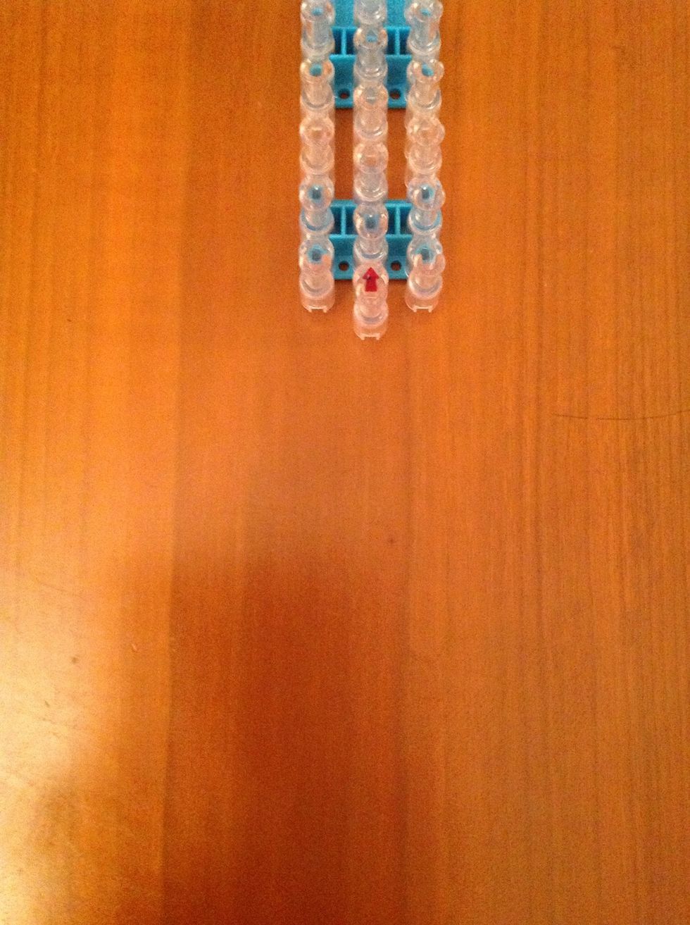 Position your loom with the red arrow pointing away from you.