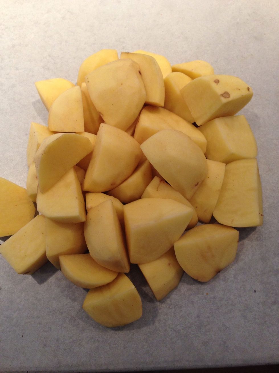 Potatoes need about 20 minutes and they go in last of the veggies